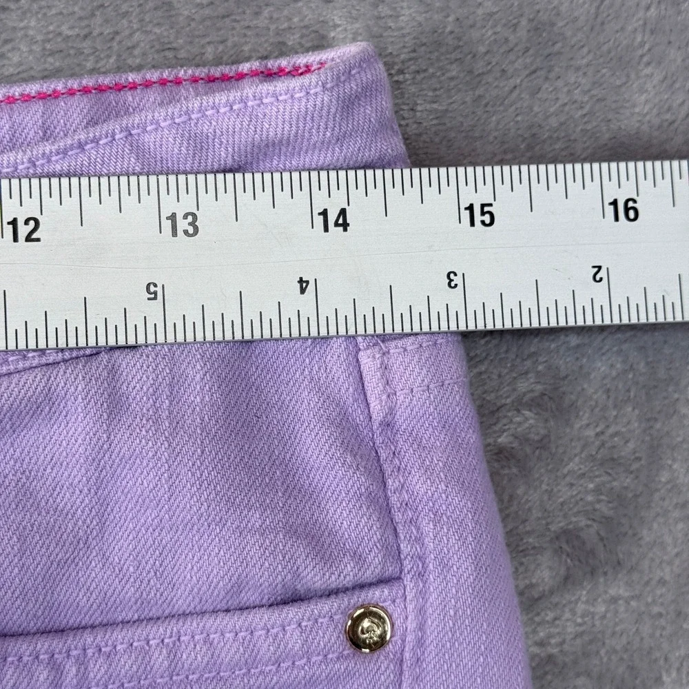 Kate Spade New York Slim Jeans Womens Size 28 Lavender Purple Spade Logo Denim
